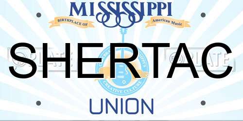 SHERTAC Mississippi License Plate
