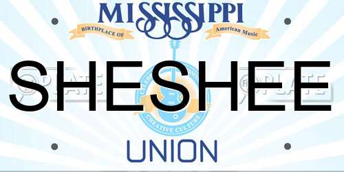 SHESHEE Mississippi License Plate