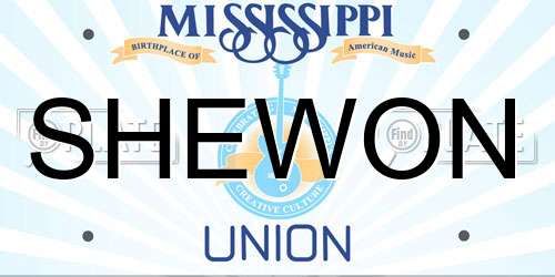 SHEWON Mississippi License Plate