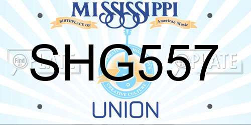 SHG557 Mississippi License Plate
