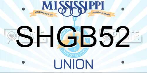 SHGB52 Mississippi License Plate