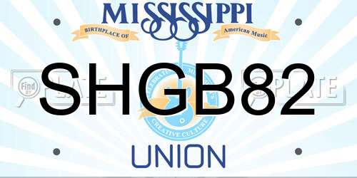 SHGB82 Mississippi License Plate