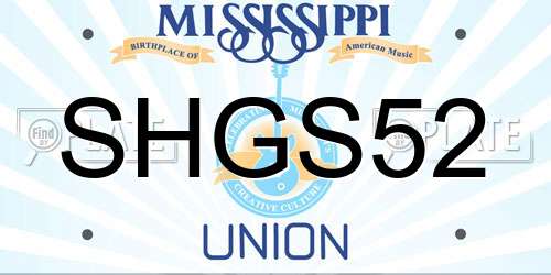 SHGS52 Mississippi License Plate