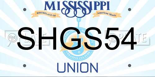 SHGS54 Mississippi License Plate