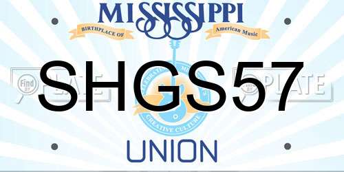 SHGS57 Mississippi License Plate
