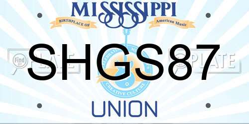 SHGS87 Mississippi License Plate