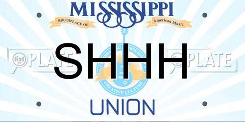 SHHH Mississippi License Plate