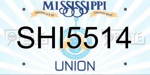 SHI5514 Mississippi License Plate