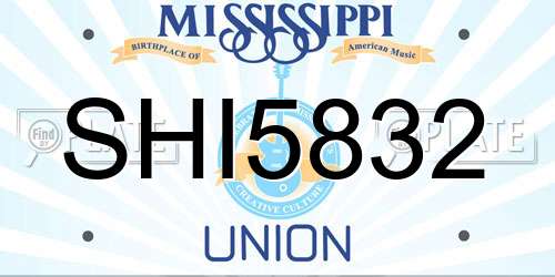 SHI5832 Mississippi License Plate