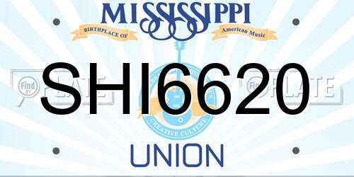 SHI6620 Mississippi License Plate