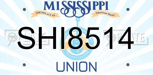 SHI8514 Mississippi License Plate