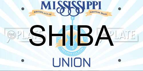 SHIBA Mississippi License Plate