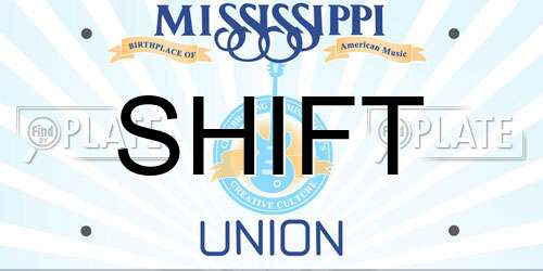 SHIFT Mississippi License Plate