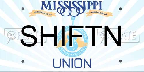 SHIFTN Mississippi License Plate