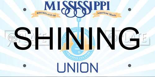 SHINING Mississippi License Plate
