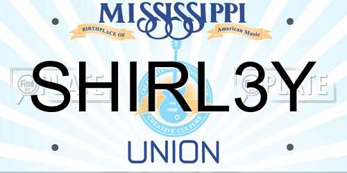 SHIRL3Y Mississippi License Plate