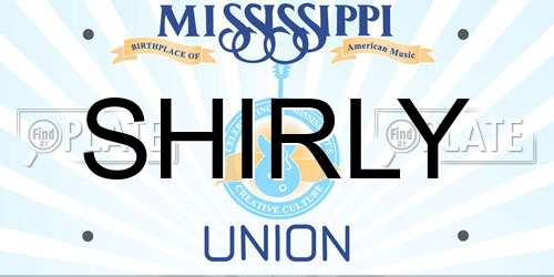 SHIRLY Mississippi License Plate