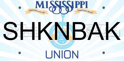 SHKNBAK Mississippi License Plate