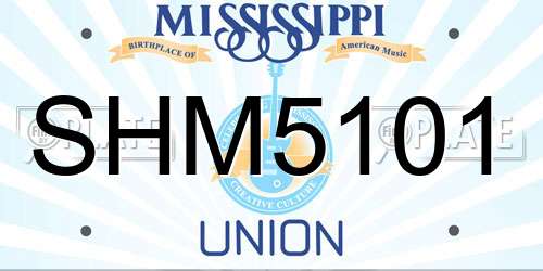 SHM5101 Mississippi License Plate