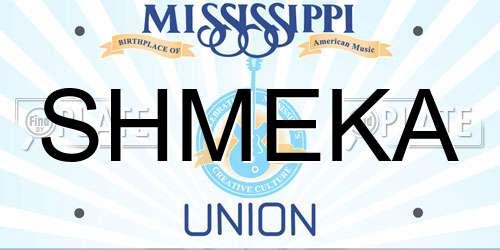 SHMEKA Mississippi License Plate
