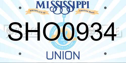 SHO0934 Mississippi License Plate