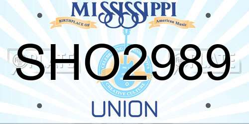 SHO2989 Mississippi License Plate