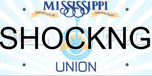 SHOCKNG Mississippi License Plate