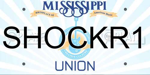 SHOCKR1 Mississippi License Plate