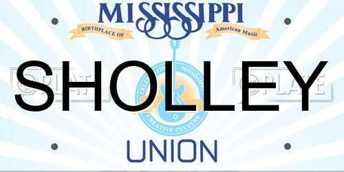 SHOLLEY Mississippi License Plate