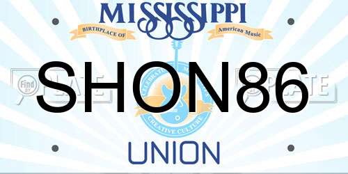 SHON86 Mississippi License Plate