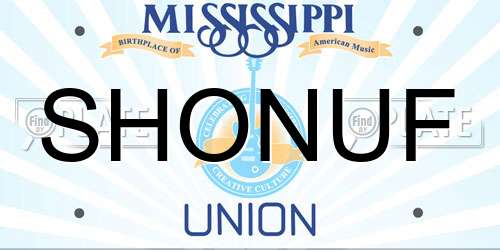 SHONUF Mississippi License Plate