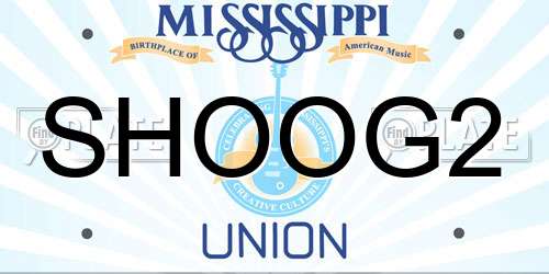 SHOOG2 Mississippi License Plate