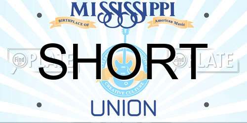 SHORT Mississippi License Plate