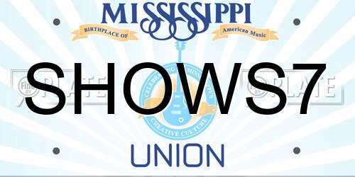 SHOWS7 Mississippi License Plate