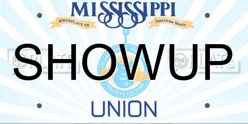 SHOWUP Mississippi License Plate