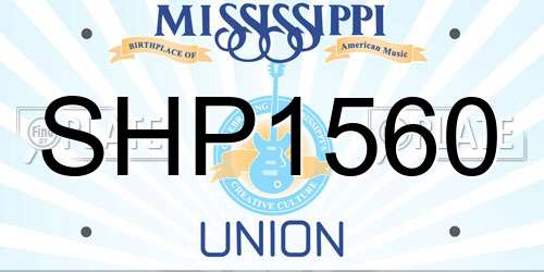 SHP1560 Mississippi License Plate