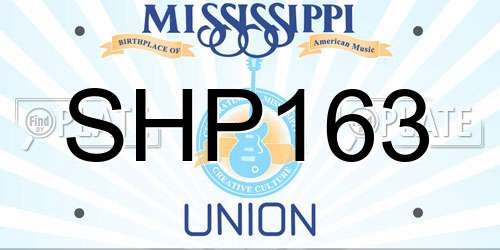 SHP163 Mississippi License Plate