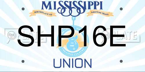 SHP16E Mississippi License Plate