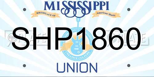SHP1860 Mississippi License Plate