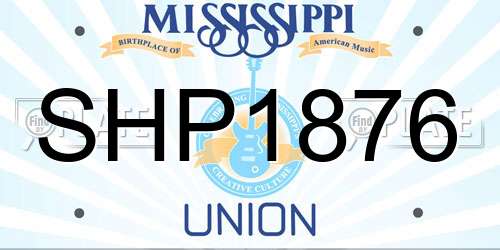 SHP1876 Mississippi License Plate