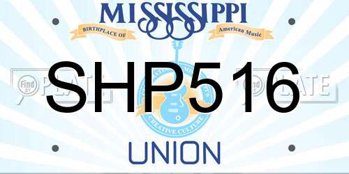 SHP516 Mississippi License Plate