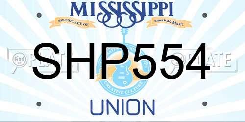 SHP554 Mississippi License Plate