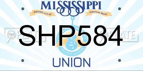 SHP584 Mississippi License Plate