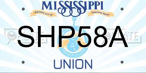 SHP58A Mississippi License Plate