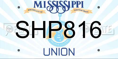 SHP816 Mississippi License Plate