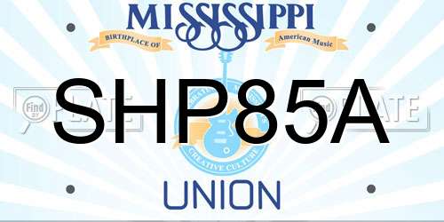 SHP85A Mississippi License Plate