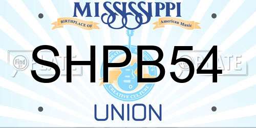 SHPB54 Mississippi License Plate
