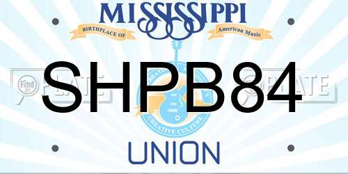 SHPB84 Mississippi License Plate