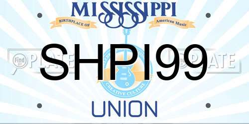 SHPI99 Mississippi License Plate
