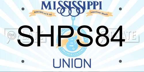 SHPS84 Mississippi License Plate